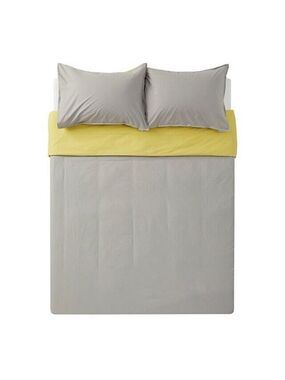 Bluebellgray Cotton Sateen 3-Piece Duvet Cover Set Color Grey Queen Size